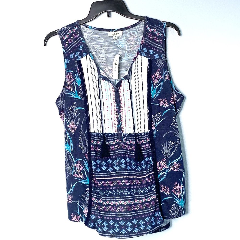 NWT Style & Co. Plus Boho Sleeveless Peasant Top